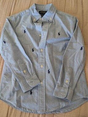 Polo Long Sleeve Button Down Boys Size 6